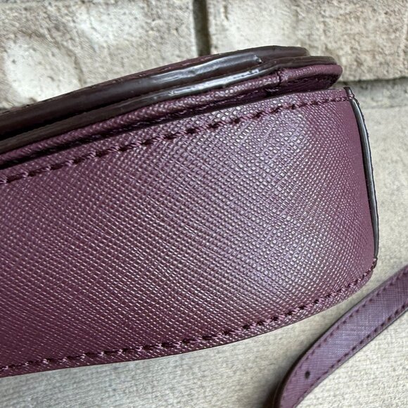 KATE SPADE SAFFIANO LEATHER FOLD OVER SMALL MESSENGER CROSSBODY BAG Preppy Plum - Picture 9 of 14